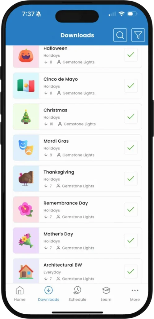 Permanent Lighting - Gemstone Lights App Folders